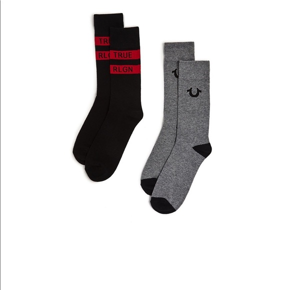 True Religion MENS TRUE RLGN‎ 2 PK SOCK - Picture 1 of 3